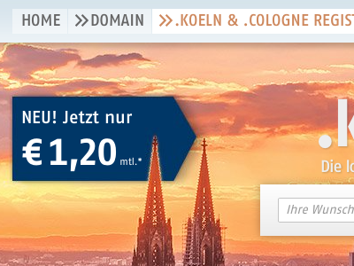 .Koeln & .cologne new GTLD gtld host europe landing page responsive design tld web design