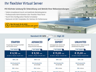 Virtual Server - Landingpage photoshop server virtual