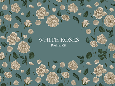 "WHITE ROSES" pattern character design illustration logo pattern ui