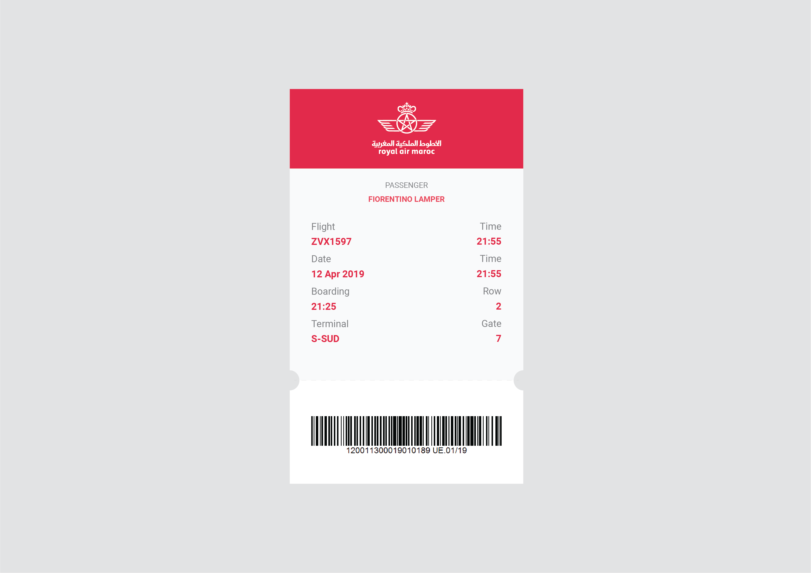 Royal Air Maroc Ticket by Himbra on Dribbble