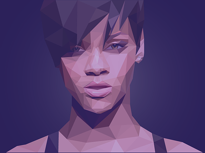 Low poly Rihanna lowpoly polygons rihana triangles
