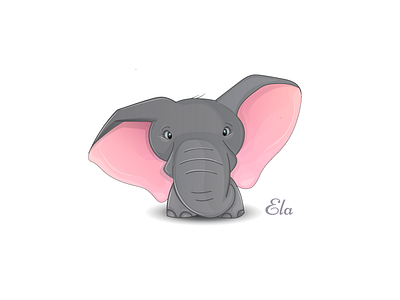 Lady Ela animal cute elephant illustration vector