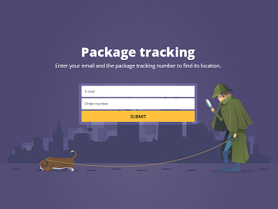 Delibarry – Package Tracking flat form illustration sherlock tracking