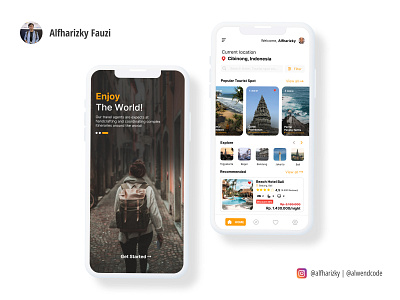 Enjoy Travel App ✈️ alwendcode app apps branding design figma illustration logo mockup modern simple travel ui uiux design ux vector