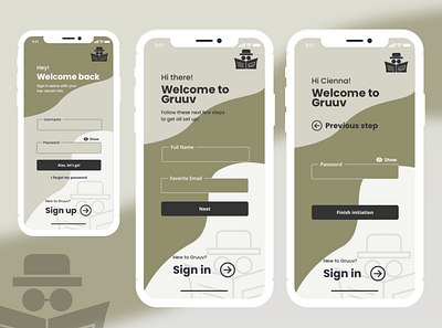 Gruuv Sign in 001 app app design apple daily 100 challenge dailyui ios login login page sign in sign up form signup ui ui design ux ux design uxdesign