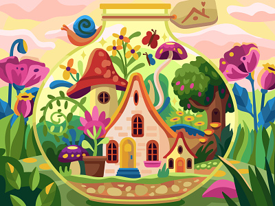 Small house art artwork colorbook coloringbook cute digital draw flat flowers game gameart graphicdesign house illustration vector web