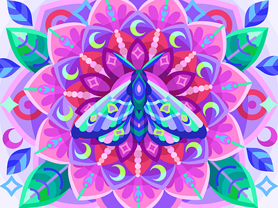 Moth art artwork butterfly colorbook coloringbook digital draw flat flower game gameart graphicdesign illustration moth vector web