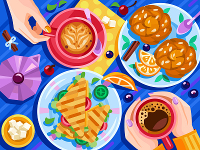 Fika art artwork breakfast bun cartoon coffe colorbook coloringbook digital digitalart fika flat food illustration mobile game vector