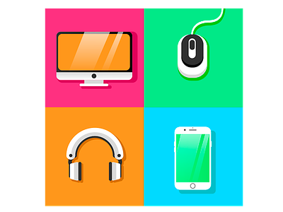 Illustration o technologies app headphones icon illustration ios iphone logo pc technology ui vector