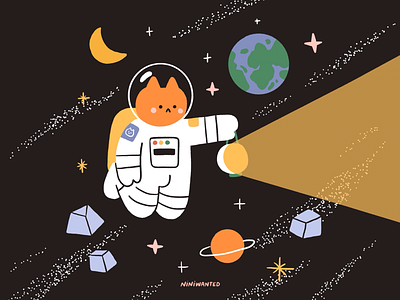 Explorer astronaut cat explorer galaxy planet space universe