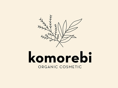 Komorebi Organic Cosmetics botanic design identity leaves logo logotype logotypedesign natural nature plant