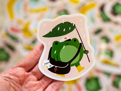 The frog postman animal frog japan letter merch post postal sticker