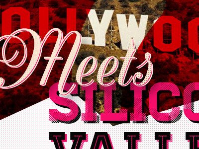 Hey Hollywood flyers posters typography