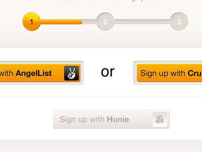 Hunie Sign-up buttons hunie
