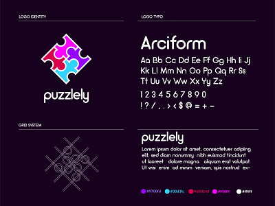 PUZZLELY LOGO 4 color app app logo branding business logo company logo design game logo graphic design icon logo logo design puzzle puzzle game puzzle logo puzzlekits puzzlely puzzles vector