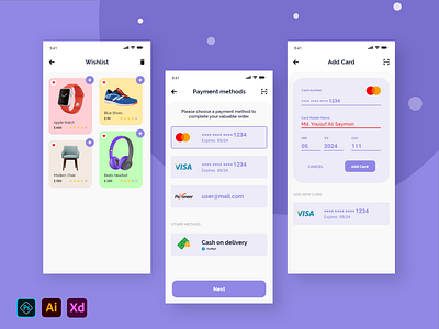 Shopping UI Kit - Payment and Wishlist