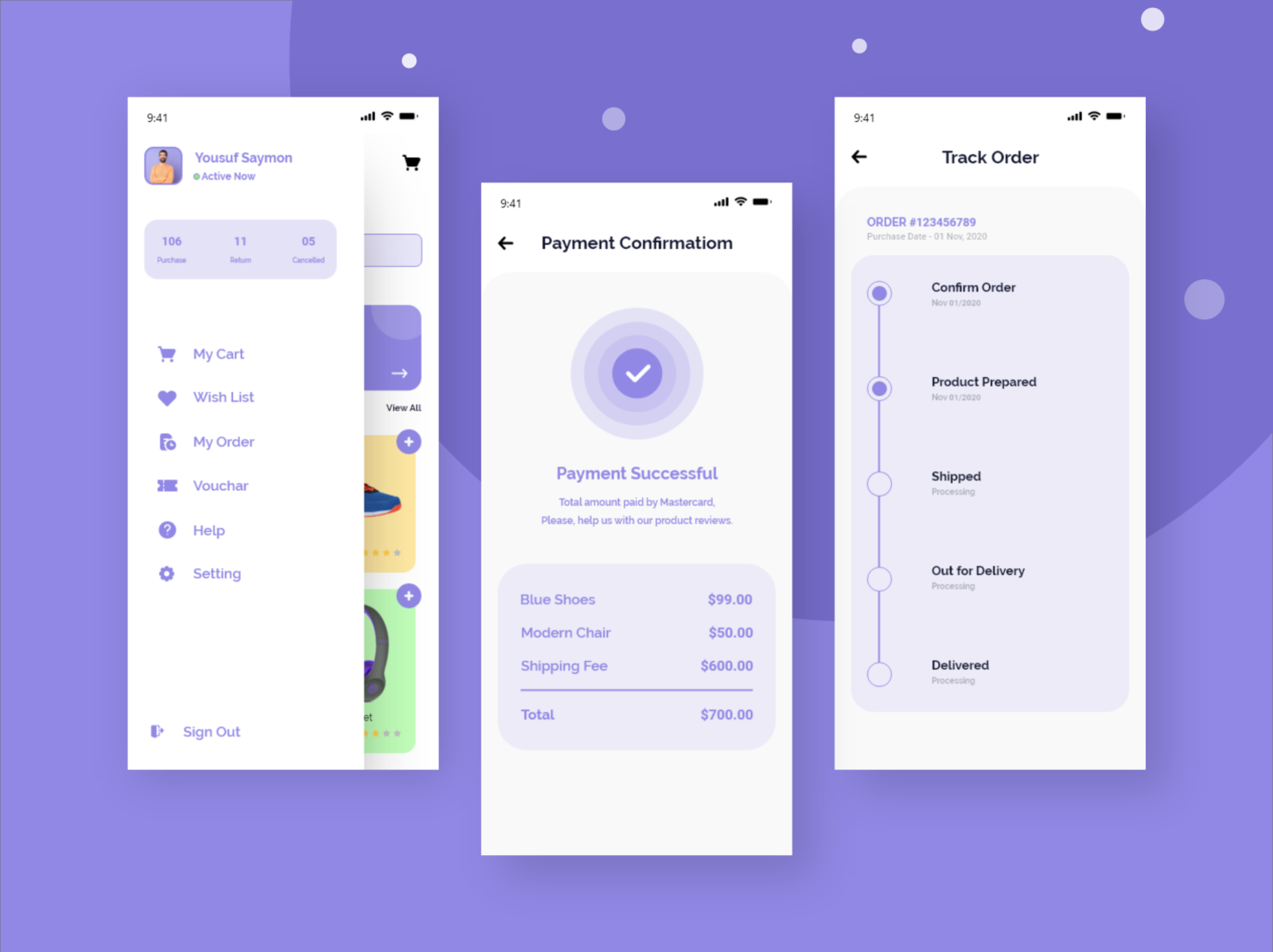 Shopping UI Kit by Yousuf Saymon on Dribbble