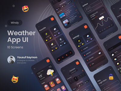 🌤️Wiindy- weather UI Kit Dark