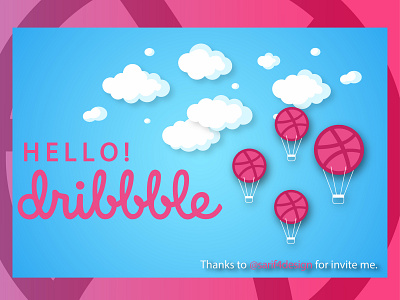 Hello Dribbble ! design illustration lettering logo minimal type typography vector
