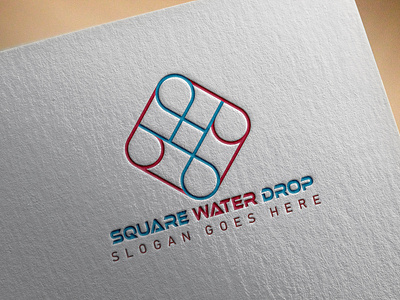 Square Water Drop app logo branding business logo company logo design logo logo 3d logo a day logo design logotype vector