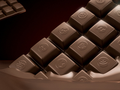 Social chocolate brown c4d candy chocolate melt social vray