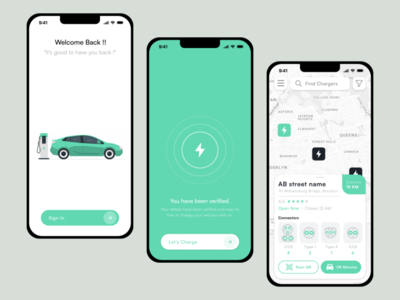 EV Charging app concept by Daksh Panchal on Dribbble