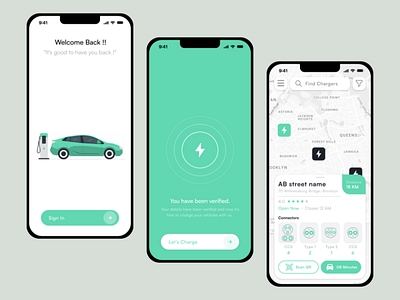 EV Charging app concept app design graphic design ui ux