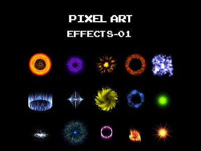 PIXEL ART EFFECTS-01 animated fx game effects games pixel art sprite sheet