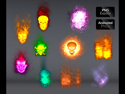 Burning Skulls animated blast burn burn skull burst effects energy flares games effects hot impacts
