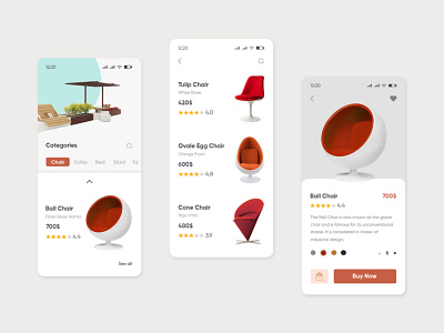 Furniture ecommerce App android button buy buyer chair design ecommerce ios iphone iphonex mobile online product shop shopping store ui user experience userinterface ux