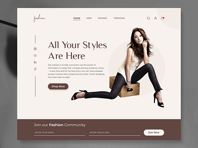 Fashion landing page Hero Area