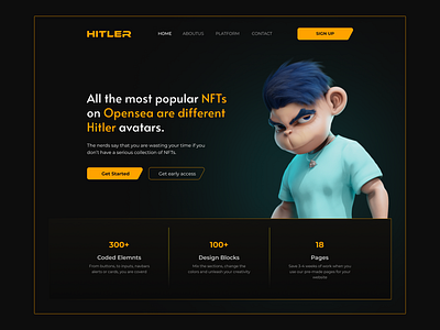 NFT Landing page Hero area