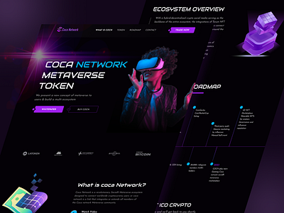 Redesign Coca network, Nft landing page, UI/UX