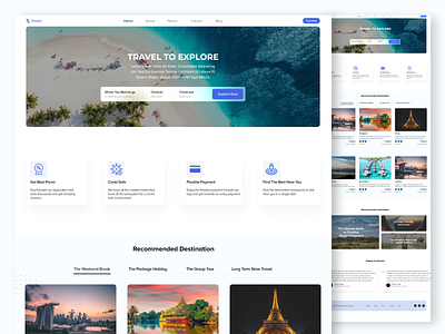 Travel Website Design adobexd colour creative design explore travel travel web trend ui ux web website design webtemplate