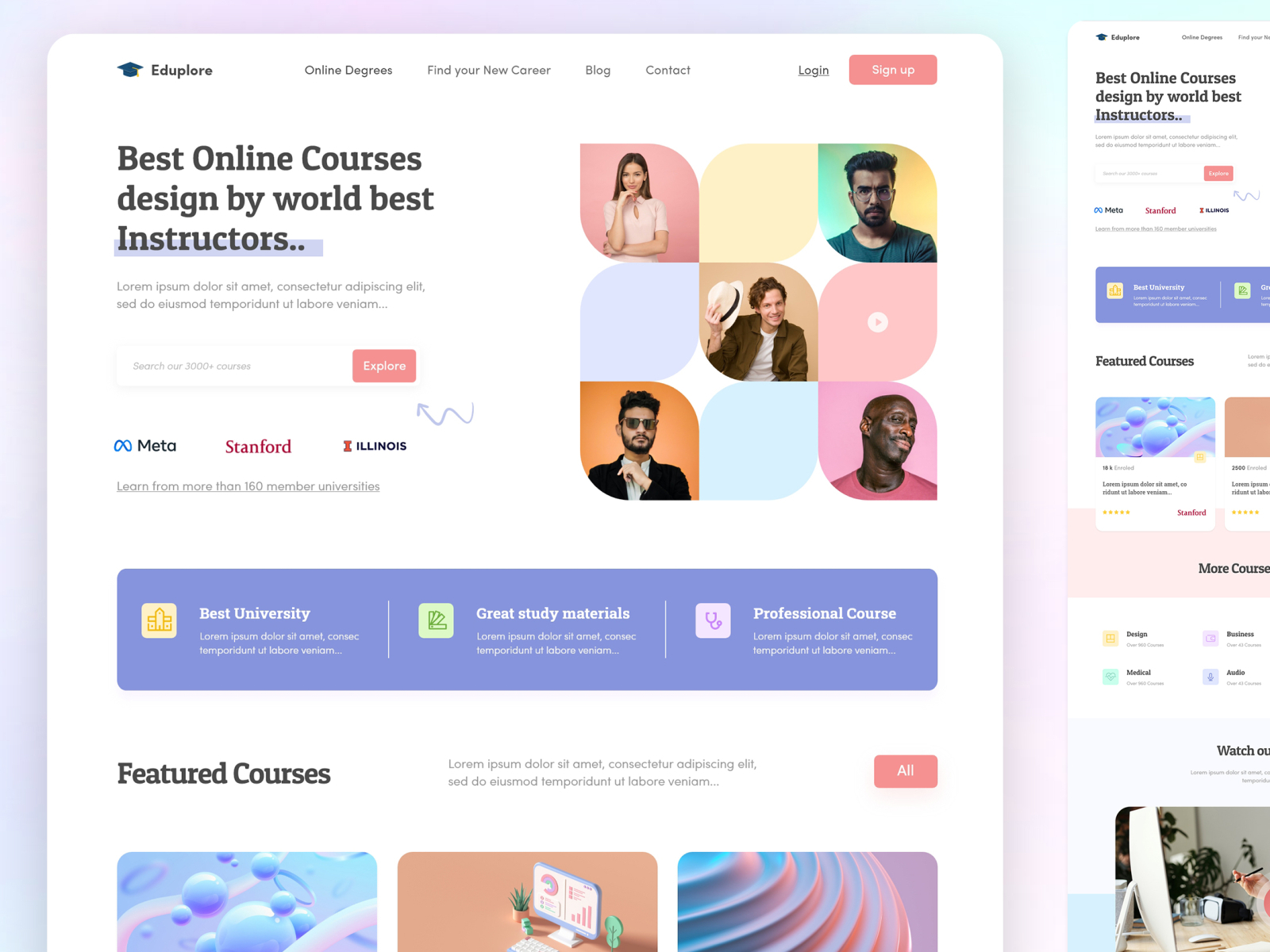 Modern Online education template by XpartUI on Dribbble