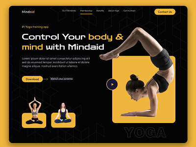 Modern yoga or meditation website template