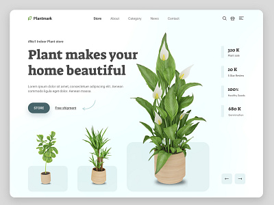 Modern plant store web template creative interior design plant plant store social media marketing ui ui ux ui design user experience design user interface design ux ux design web design website design