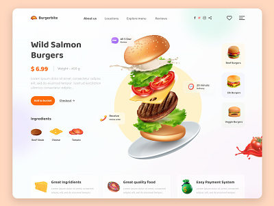 UI UX design or Website template design for food or restaurant creative design food restaurant ui ui ux user experience design user interface design ux website design