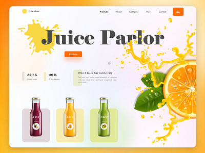 Modern Website template design for Juice Parlor creative design juice bar juice parlor ui ui ux ui design user experience design user interface design ux ux design web design website design