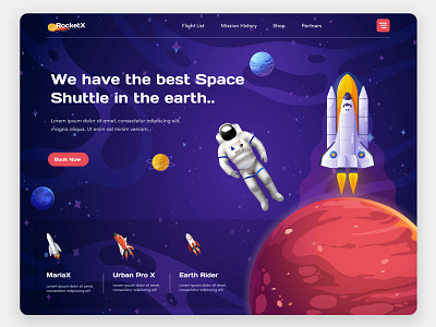 Space Travel Agency Website template