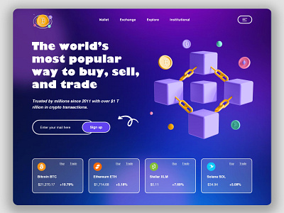 Blockchain or Cryptocurrency landing page