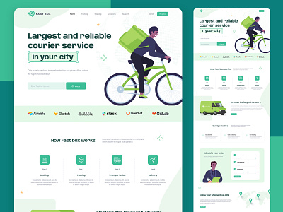 Courier product or food Delivery or Parcel Shipping Website cargo courier creative delivery delivery service food delivery parcel product delivery shipping tracking ui ui ux user experience design user interface design website design
