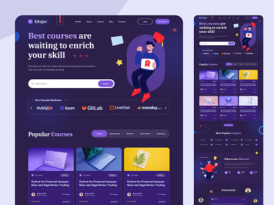 e-learning platform website UI template