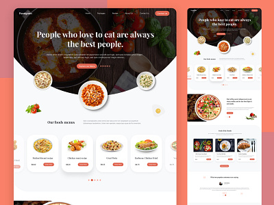 UI UX design or Website template design for food or restaurant cafe catering creative design fast food food illustration restaurant ui ui ux user experience design user interface design ux website design