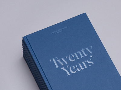Twenty Years blue minimal print serif stencil type