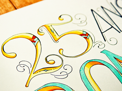 25 years old — Birthday card 25 birthday lettering