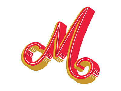 M for Merry christmas lettering m script