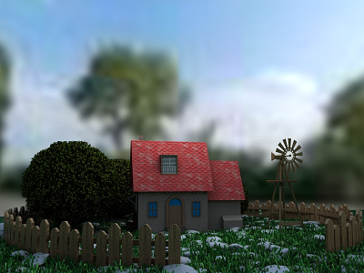 House 3d autodesk maya b3d blender3dart lowpoly lowpolyart