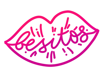 Besitos 💋 besitos graphicdesign illustration kisses lettering marker monoline print t shirt