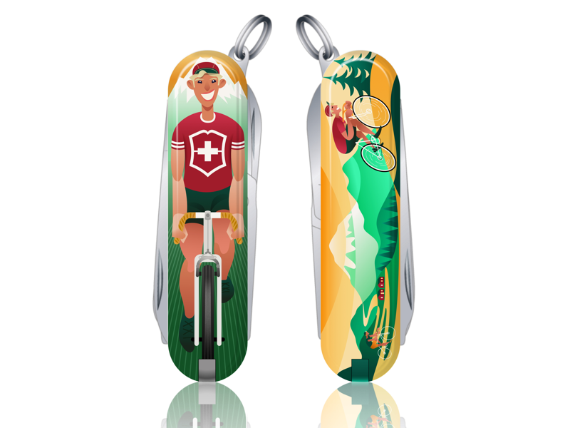 Road Racing illustration sport mountains roadbicycle jovoto racing alpine alps bicycles vélo racer victorinox knife swissarmyknife print